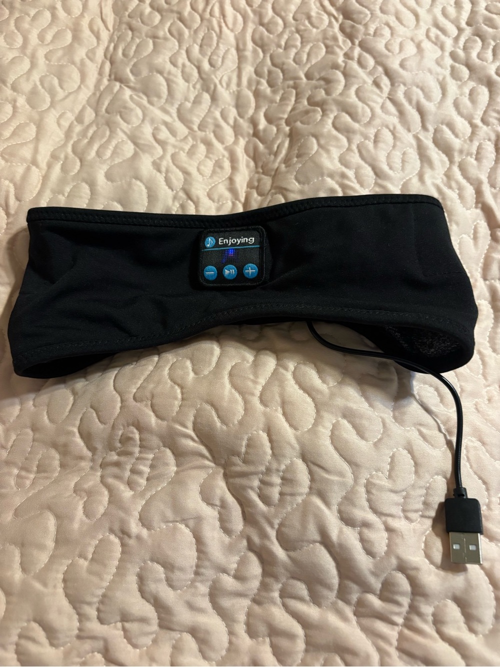 Wireless Bluetooth Black Headband with Controls